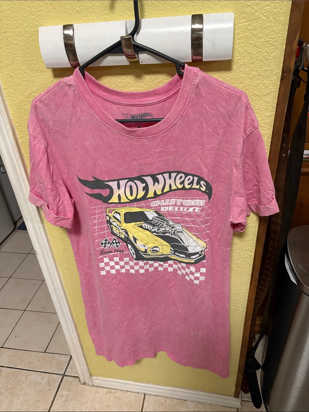 Hot Wheels Women's Pink Graphic Pajama Tee - Classic Car Print